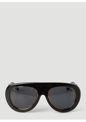 Gucci Navigator Frame Sunglasses - Man Sunglasses Black One Size