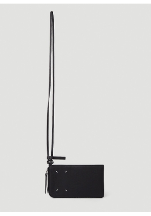 Maison Margiela Logo Stitch Wallet - Man Wallets & Cardholders Black One Size