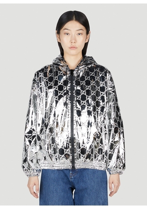 Gucci Gg Embossed Bomber Jacket - Woman Jackets Silver It - 38