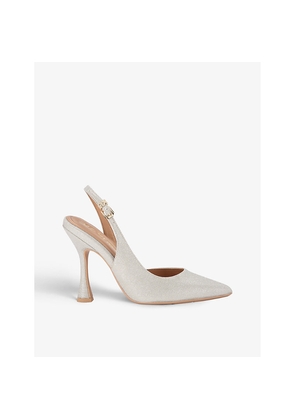 Womens KG Kurt Geiger Aria Pointed-Toe Woven Slingback Courts
