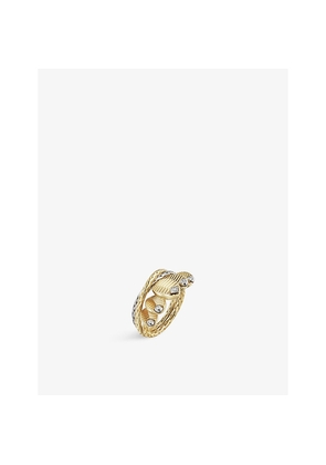Cartier Grain De Café 18ct White-Gold, 18ct Yellow-Gold and 0.10ct Diamond Ring