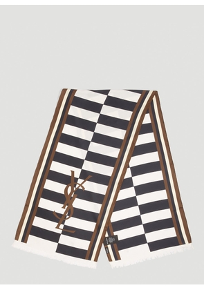 Saint Laurent Graphic Print Scarf - Man Scarves White One Size