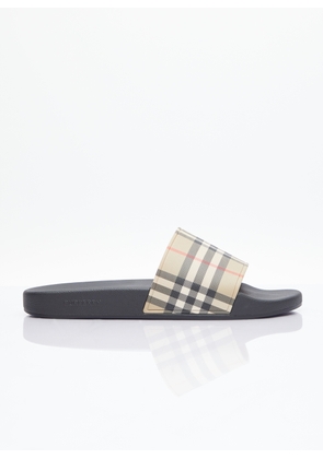 Burberry Vintage Check Print Slides - Man Slides Beige Eu - 45