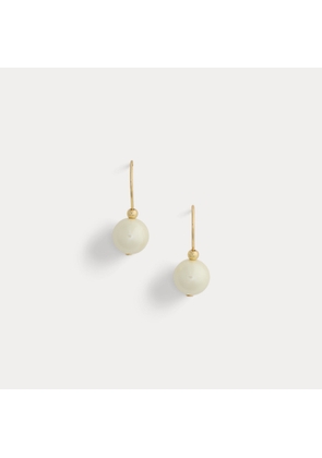 Gold-Plated Faux-Pearl Drop Earrings