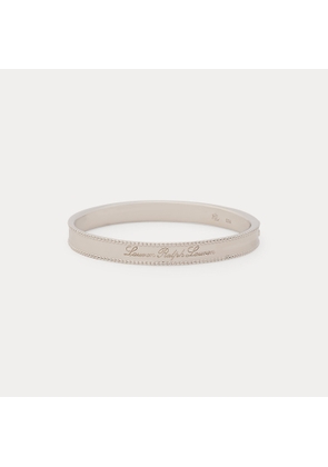 Sterling Silver Script Logo Hinge Bangle