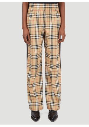Burberry Louane Check Pants - Woman Pants Beige Uk - 06