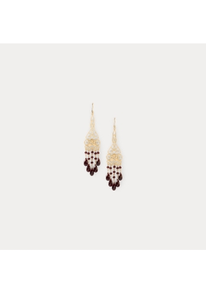 Gold-Plated Beaded Chandelier Earrings