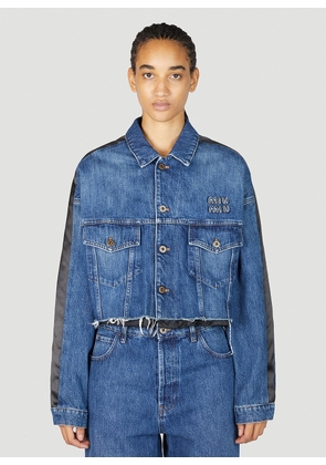 Miu Miu Cropped Denim Jacket - Woman Jackets Blue It - 36