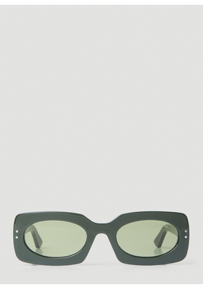 Clean Waves Inez & Vinoodh Low Rectangle Sunglasses -  Sunglasses Green One Size