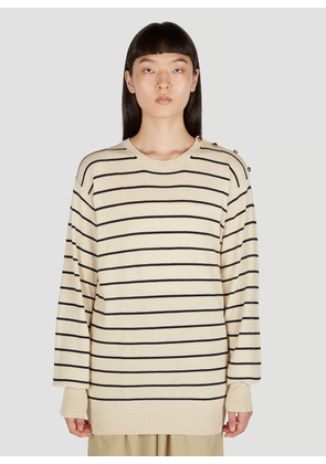 Moncler Striped Sweater - Woman Knitwear Beige Xs