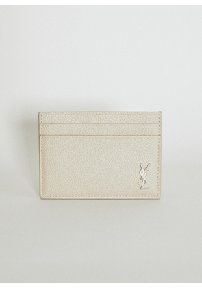 Saint Laurent Tiny Cassandre Cardholder - Man Wallets & Cardholders Beige One Size