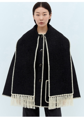 TOTEME Embroidered Scarf Jacket - Woman Jackets Black Eu - 38