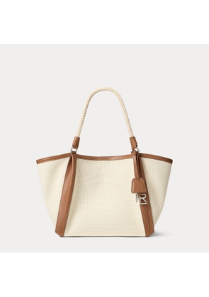 RL 888 Calfskin-Trim Woven Tote