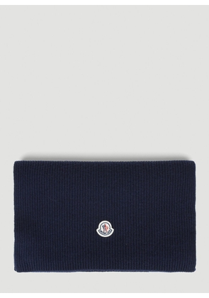 Moncler Logo Patch Scarf - Man Scarves Blue One Size