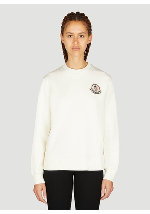 Moncler Logo Patch Sweatshirt - Woman Sweatshirts White L