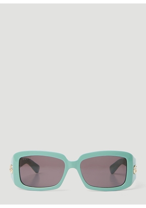 Gucci Gg Rectangular Sunglasses - Woman Sunglasses Green One Size