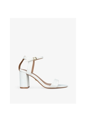 Womens Carvela Kiki Croc-Embossed Woven Heeled Sandals