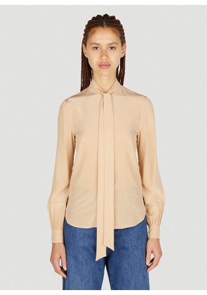 Saint Laurent Pussybow Blouse - Woman Shirts Beige Fr - 36