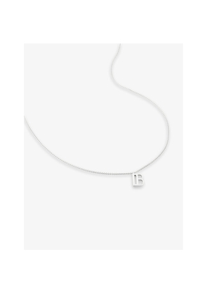 Womens Monica Vinader B Letter-Charm Recycled Sterling-Silver Pendant Necklace