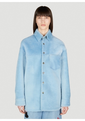 Marni Opal Reversible Leather Jacket - Woman Jackets Blue It - 40