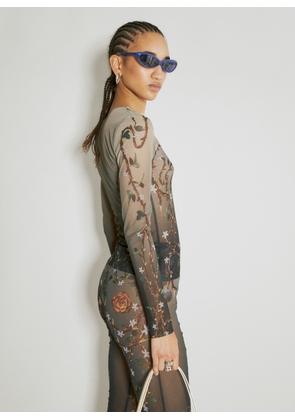 DI PETSA Fig Tree Mesh Top - Woman Tops Black M