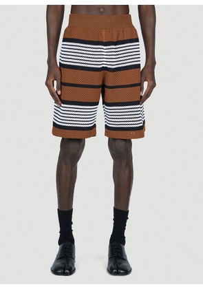 Burberry Striped Track Shorts - Man Shorts Brown Xl