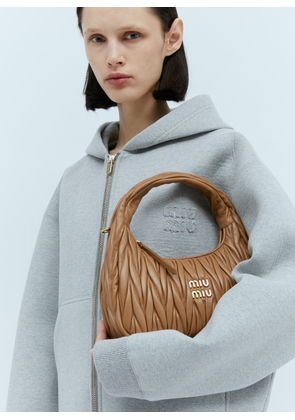 Miu Miu Wander Matelassé Hobo Shoulder Bag - Woman Shoulder Bags Brown One Size