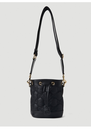 Gucci Gg Matelassé Bucket Shoulder Bag - Woman Shoulder Bags Black One Size