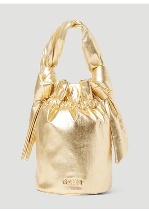 GANNI Occasion Knot Handbag - Woman Handbags Gold One Size