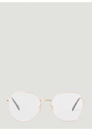 Miu Miu Wire Frame Glasses - Woman Sunglasses Gold One Size