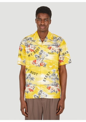 Gucci Ocean Palms Bowing Shirt - Man Shirts Yellow It - 46