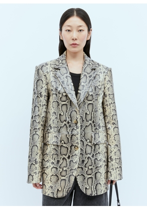 Sportmax Python-print Oversized Leather Blazer - Woman Blazers Brown It - 40
