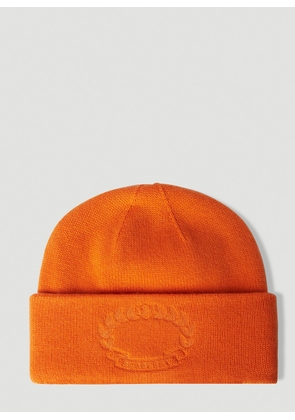 Burberry Ghost Crest Beanie Hat - Man Hats Orange One Size