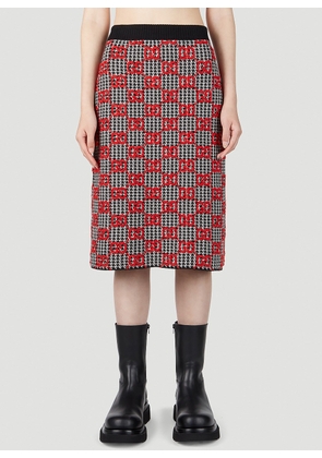 Gucci Gg Houndstooth Skirt - Woman Skirts Red S