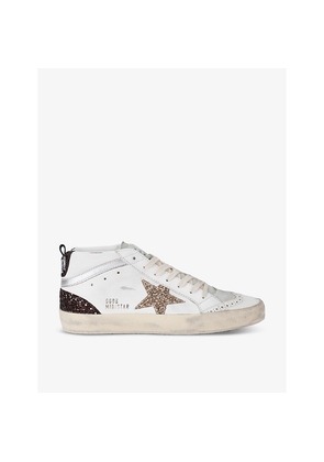 Womens Golden Goose Women's Midstar 11923 Star-Embroidered Mid-Top Leather Trainers