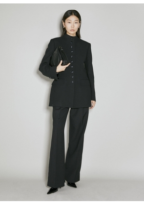 Dolce & Gabbana Long Single-breasted Wool Cady Jacket - Woman Jackets Black It - 40