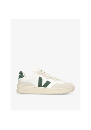 Womens Veja Women's V90 Logo-Embroidered Low-Top Leather Trainers