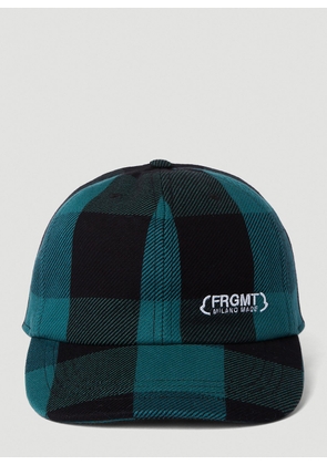 7 Moncler FRGMT Hiroshi Fujiwara Check Baseball Cap - Woman Hats Blue One Size