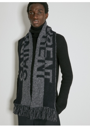 Saint Laurent Cassandre Wool Scarf - Man Scarves Grey One Size