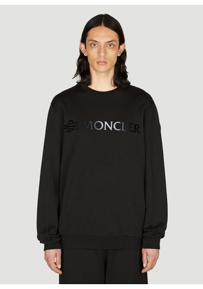 Moncler Logo Print Sweatshirt - Man Sweatshirts Black Xxl