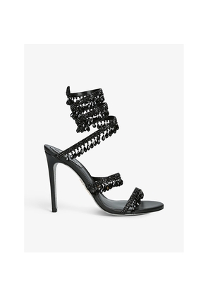 Womens Rene Caovilla Chandelier 105 Crystal-Embellished Leather Heeled Courts