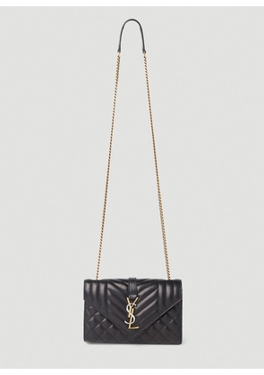 Saint Laurent Small Matelassé Envelope - Woman Shoulder Bags Black One Size