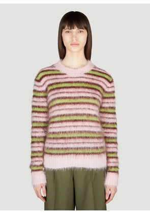 Marni Fuzzy Stripe Sweater - Woman Knitwear Pink It - 40
