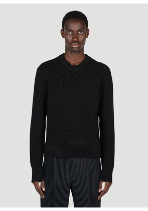 Maison Margiela Ribbed Pullover Sweater - Man Knitwear Black Xxl