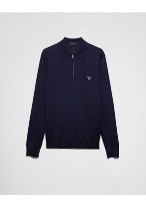 Superfine wool polo shirt