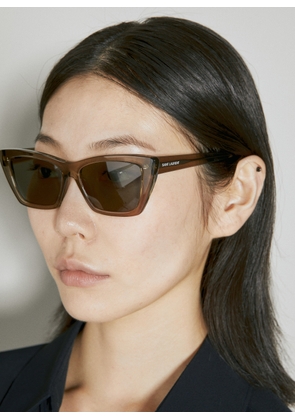 Saint Laurent Sl 276 Cat Eye Sunglasses - Woman Sunglasses Brown One Size