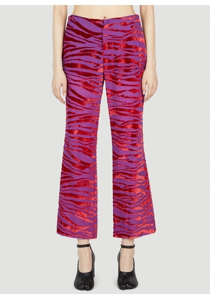 Gucci Animalier Velvet Pants - Woman Pants Purple It - 38