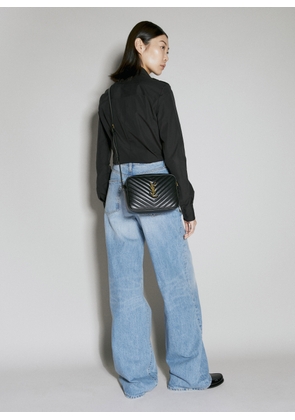 Saint Laurent Lou Leather Camera Bag - Woman Shoulder Bags Black One Size