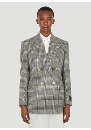 Gucci Double Breasted Houndstooth Blazer - Woman Blazers Grey It - 40