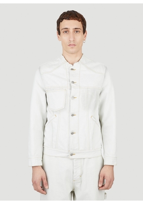 Maison Margiela Collarless Denim Jacket - Man Jackets White Eu - 46